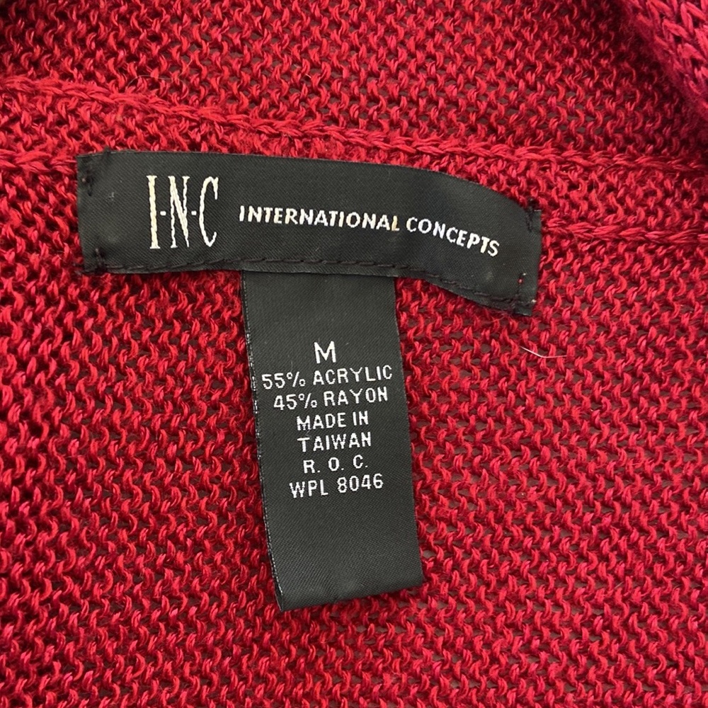 INC International Concepts Burgundy Red Wine Long High Low Cardigan! - Picture 6 of 9